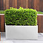 Set of 2 IDEALIST Contemporary Trough Garden Planters, White Light Concrete Outdoor Large Plant Pots H30 L65 W19 cm, 37L
