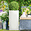 Set of 2 IDEALIST Contemporary White Light Concrete Garden Tall Square Planters, Outdoor Plant Pots H80 L40 W40 cm, 132L
