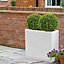 Set of 2 IDEALIST Narrow Contemporary Light Concrete White Trough Planters H50.5 L60 W30 cm, 91L