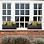 Set of 2 IDEALIST Vertical Ribbed Window Flower Box Garden Planters, Faux Lead Dark Grey Outdoor Pots H17 L60 W17 cm, 17L