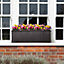 Set of 2 IDEALIST Vertical Ribbed Window Flower Box Garden Planters, Faux Lead Dark Grey Outdoor Pots H23 L70 W23 cm, 37L
