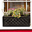 Set of 2 IDEALIST Window Flower Box Garden Planters, Dark Grey Light Stone Outdoor Plant Pots W22 H22 L60 cm, 29L