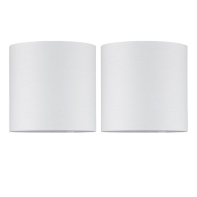 Set of 2 Ivory Textured Cotton 17cm Table Lamp Shades