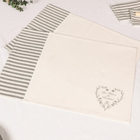 Set of 2 La Maison Bonheur Fabric Dining Table Placemats Gift Idea