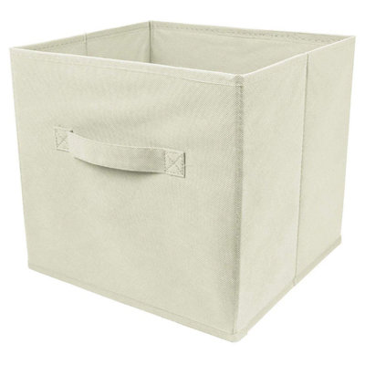 Set of 2 Large Foldable Canvas Storage Boxes, Collapsible Fabric Cubes for Space-Saving Organization