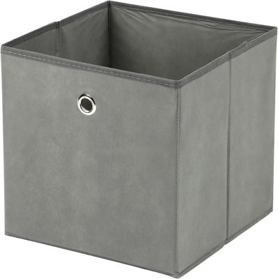 Set of 2 Large Foldable Square Storage Cubes - 30x30x30cm Fabric Organizer Canvas Cube Boxes Collapsible Bins