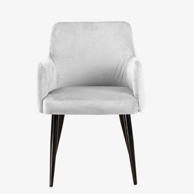 Set of 2 Larsen Dining Chairs Grey Velvet