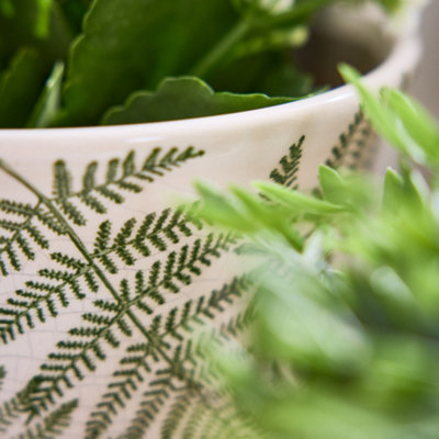 Set of 2 Leaf Planters with Trays Indoor Outdoor Flower Garden Planters (Dia) 19cm, (H)21cm