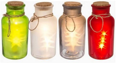 Set Of 2 Led Hanging Decoration Jars 18Cm 5 Led Hanging Night Light ...