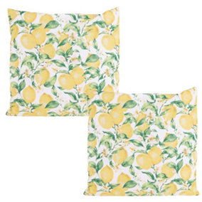 Set of 2 Lemon Pattern Luxury Cotton Scatter Indoor Outdoor Furniture Dining Chair Cushion Seat Pads