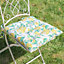 Set of 2 Lemons Printed Outdoor Garden Furniture Chair, Bench Seat Pads