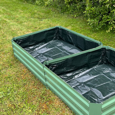 Set of 2 Liners for Metal Raised Vegetable Bed in Green (100cm x 30cm)