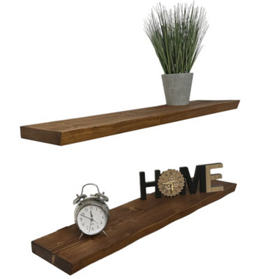 Set of 2 Live Edge Rustic Wall Shelves Ideal for Kitchen Room Deco ...