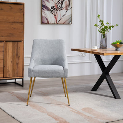 Set of 2 Lograto Fabric Dining Chairs - Light Grey | DIY at B&Q
