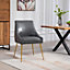 Set of 2 Lograto Faux Leather Dining Chairs - Grey
