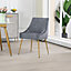 Set of 2 Lograto Velvet Dining Chairs - Grey