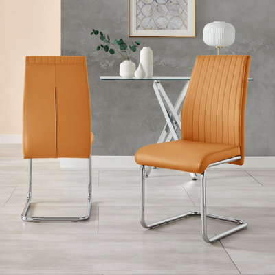 Mustard faux leather dining chairs hot sale