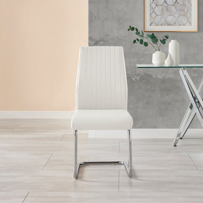 White high back dining chairs discount