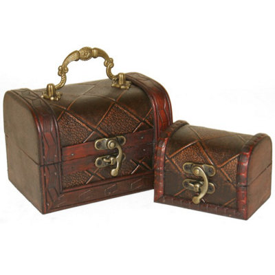 Set of 2 Map Chests for Storage