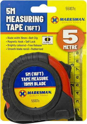 Set Of 2 Measuring Tape 16Ft Grip Safety Lock Builders Carpenter Tool 5M