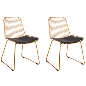 Set of 2 Metal Accent Chairs Gold PENSACOLA