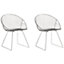 Set of 2 Metal Accent Chairs Silver AURORA