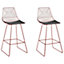 Set of 2 Metal Bar Chairs Rose Gold BISBEE