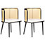Set of 2 Metal Dining Chairs Black KOBUK