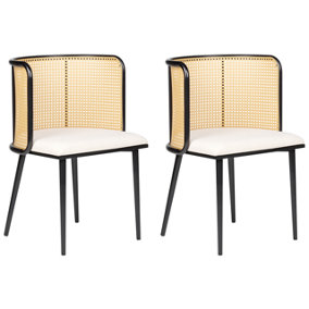 Set of 2 Metal Dining Chairs Black KOBUK