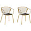 Set of 2 Metal Dining Chairs Gold RIGBY