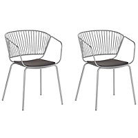 Set of 2 Metal Dining Chairs Silver RIGBY