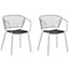 Set of 2 Metal Dining Chairs Silver RIGBY