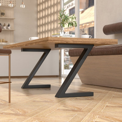 Set of Metal Table Legs Z-shaped Table Legs in 40cm Height