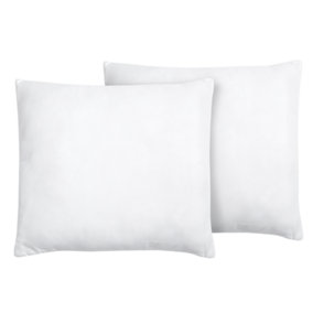 Set of 2 Microfibre Bed Low Profile Pillows 80 x 80 cm ERRIGAL