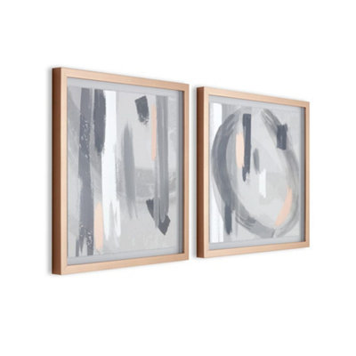 Set of 2 Milan Abstracts Framed Printed Canvas