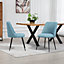 Set of 2 Morandi Fabric Dining Chairs - Teal