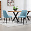 Set of 2 Morandi Fabric Dining Chairs - Teal