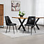 Set of 2 Morandi Faux Leather Dining Chairs - Black
