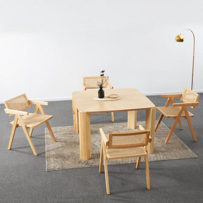 Wooden chair deals with rattan seat