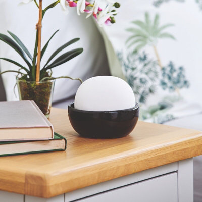 Set of 2 Natural Stone Humidifiers with Glazed Ceramic Bowl & Clay ...