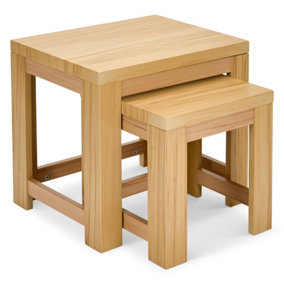 Set Of 2 Nesting Wooden Effect Square Side Tables