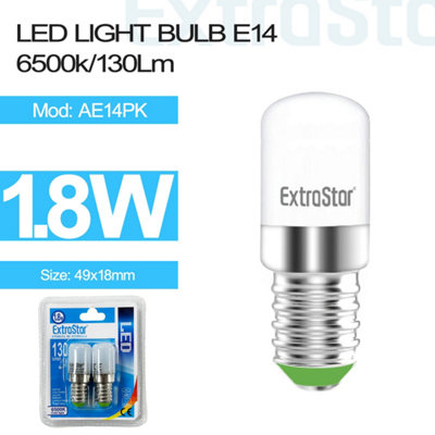 Set of 2 No Dimmable LED Mini Bulb E14, 1.8W, 6500K