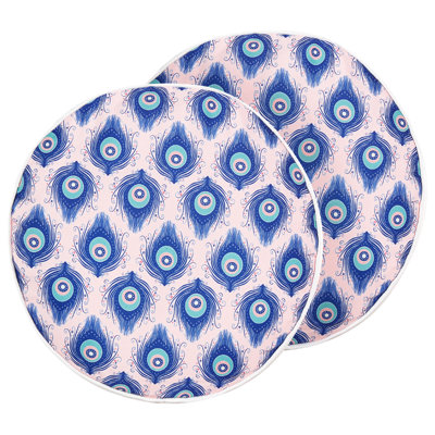 Set of 2 Outdoor Cushions CERIANA Animal Pattern 40 x 40 cm Blue