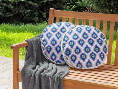 Set of 2 Outdoor Cushions CERIANA Animal Pattern 40 x 40 cm Blue