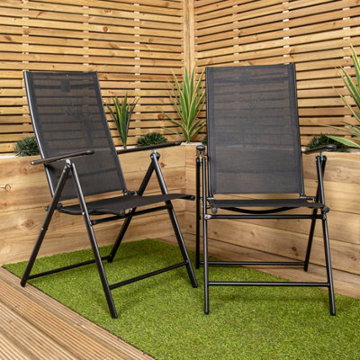 Black outdoor folding chairs discount