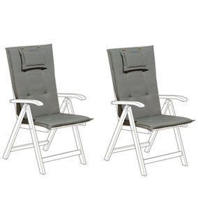 Set of 2 Outdoor Seat/Back Cushions Grey TOSCANA/JAVA
