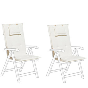 Set of 2 Outdoor Seat/Back Cushions Off-White TOSCANA/JAVA