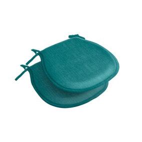 Set of 2 Outdoor Water-Repellent Garden Seat Pads Green