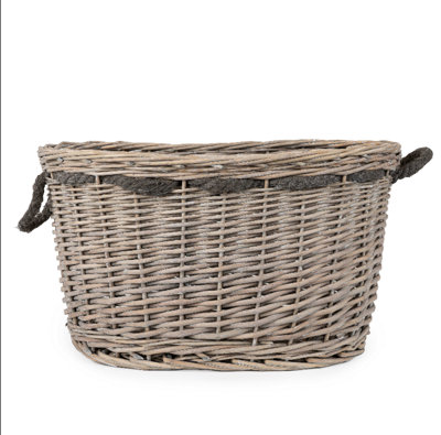 Set of 2 Oval Log Basket Storage Addition