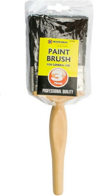 Set Of 2 Paint Brush 3 Inch Decorating Painting Diy Bristle Wooden Handle Hand Tool Walls